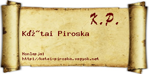 Kátai Piroska névjegykártya